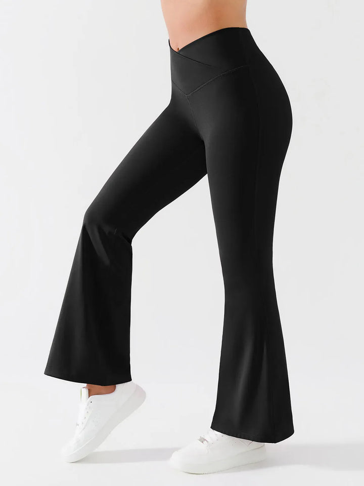Crossover Butt Lifting Flared Yoga Pants 31"