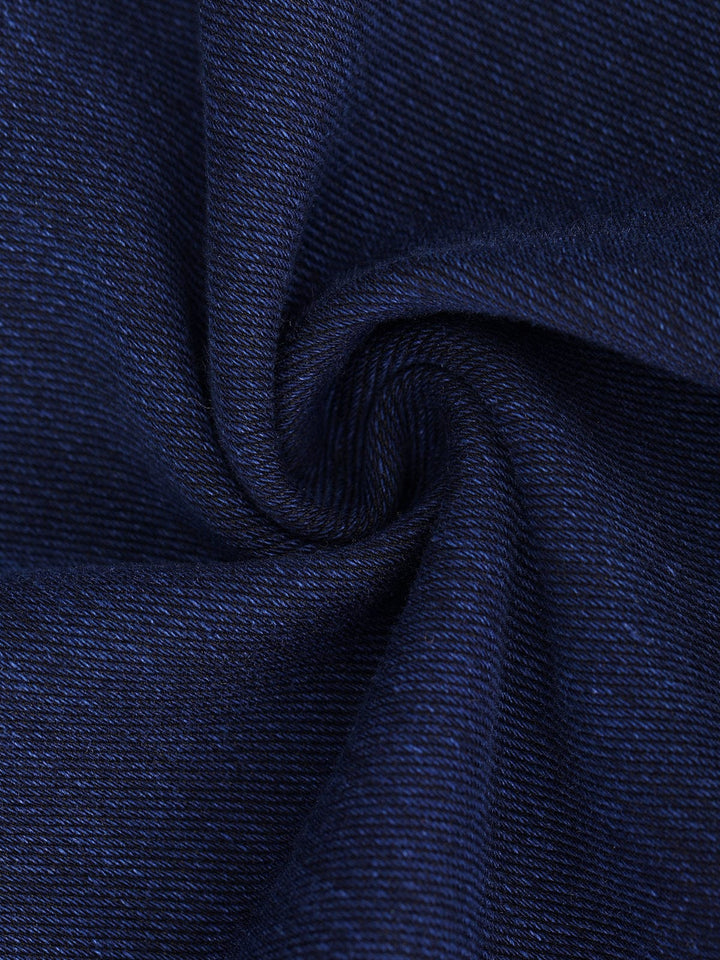 A model wearing a BRXL® Crossover Denim Side Pockets Flare Leggings in