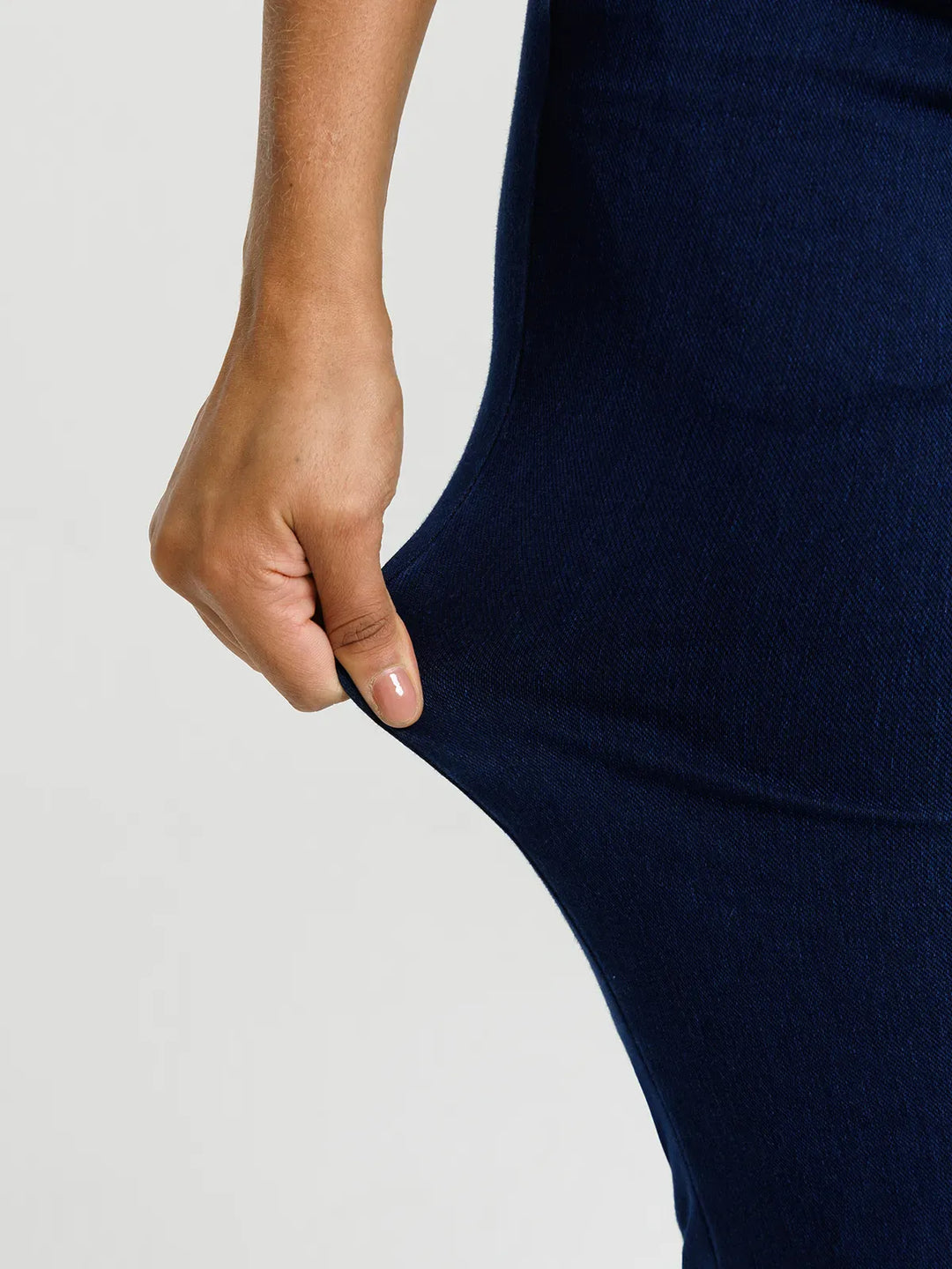 Crossover Denim Side Pockets Flare Leggings Petite