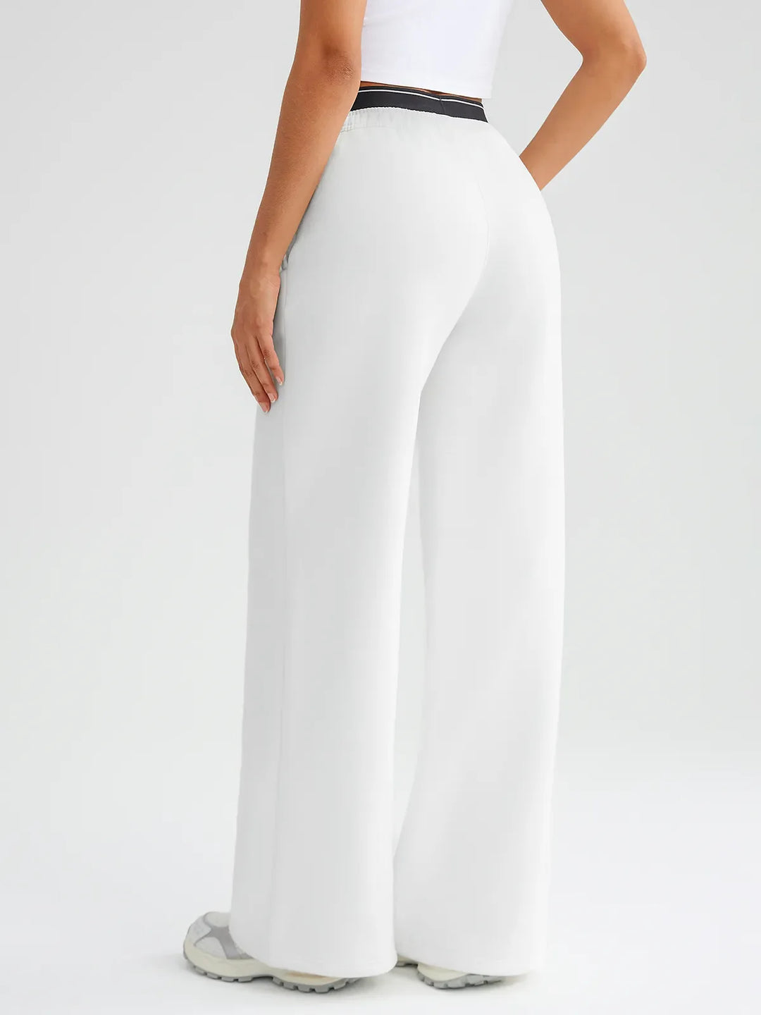 A model wearing a BRXL® Double Waistband Drawstring Mid-Rise Straight-Leg SweatPants