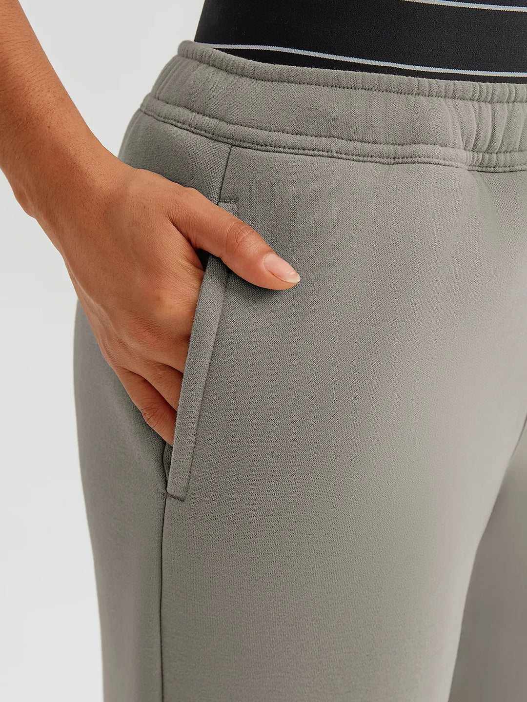 A model wearing a BRXL® Double Waistband Drawstring Mid-Rise Straight-Leg SweatPants
