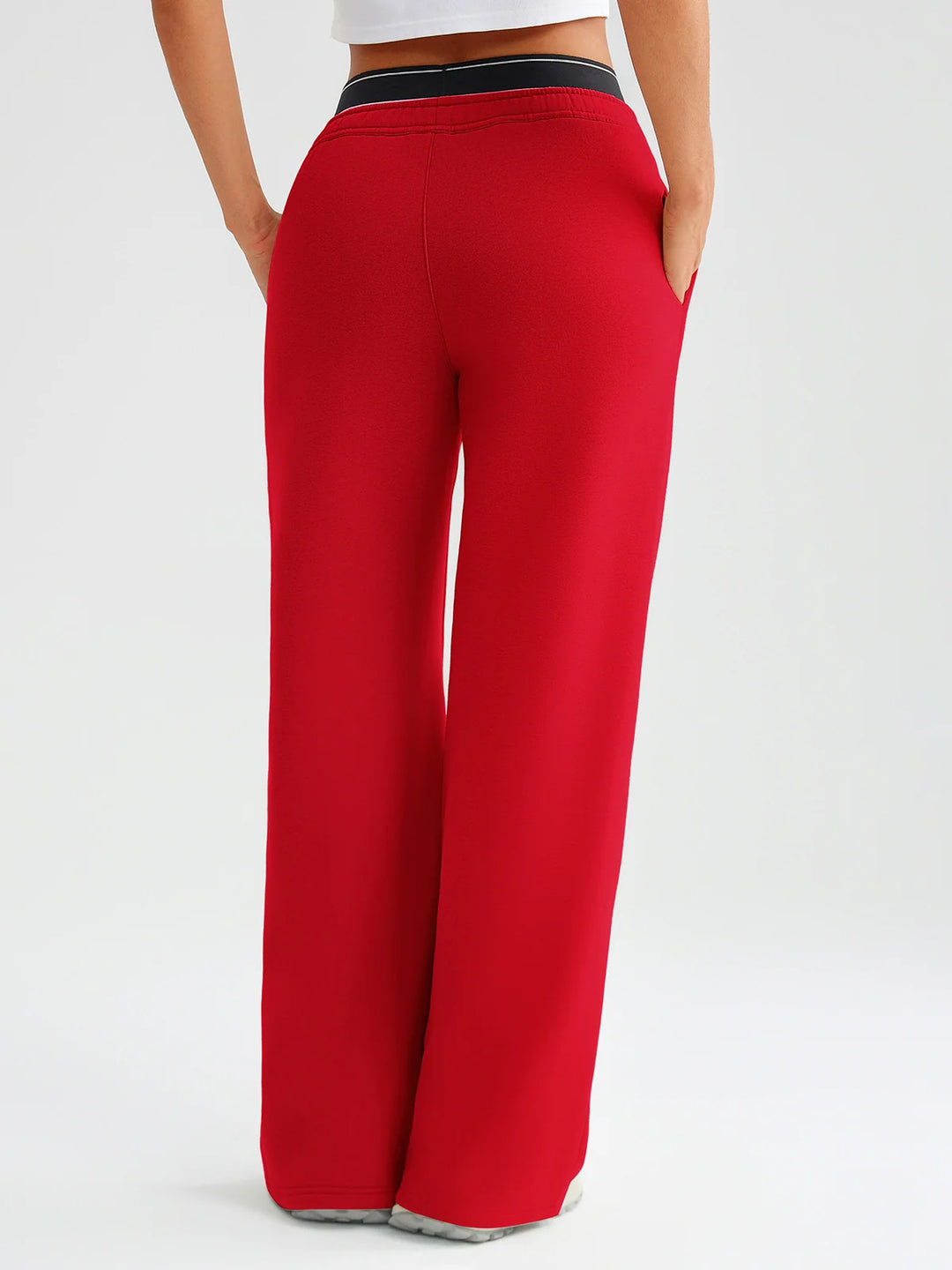 A model wearing a BRXL® Double Waistband Drawstring Mid-Rise Straight-Leg SweatPants
