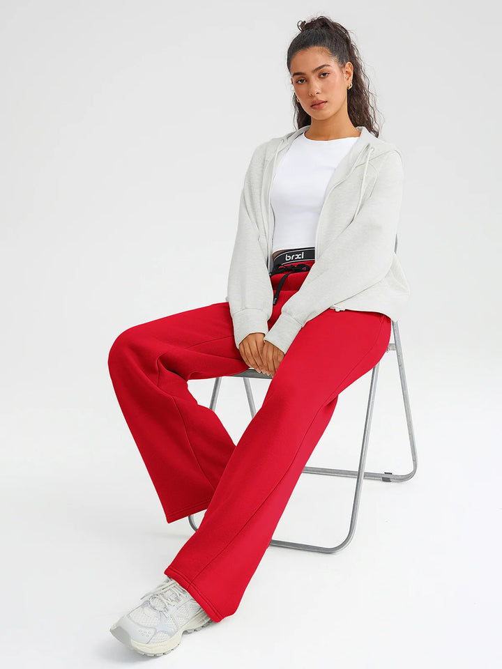 A model wearing a BRXL® Double Waistband Drawstring Mid-Rise Straight-Leg SweatPants