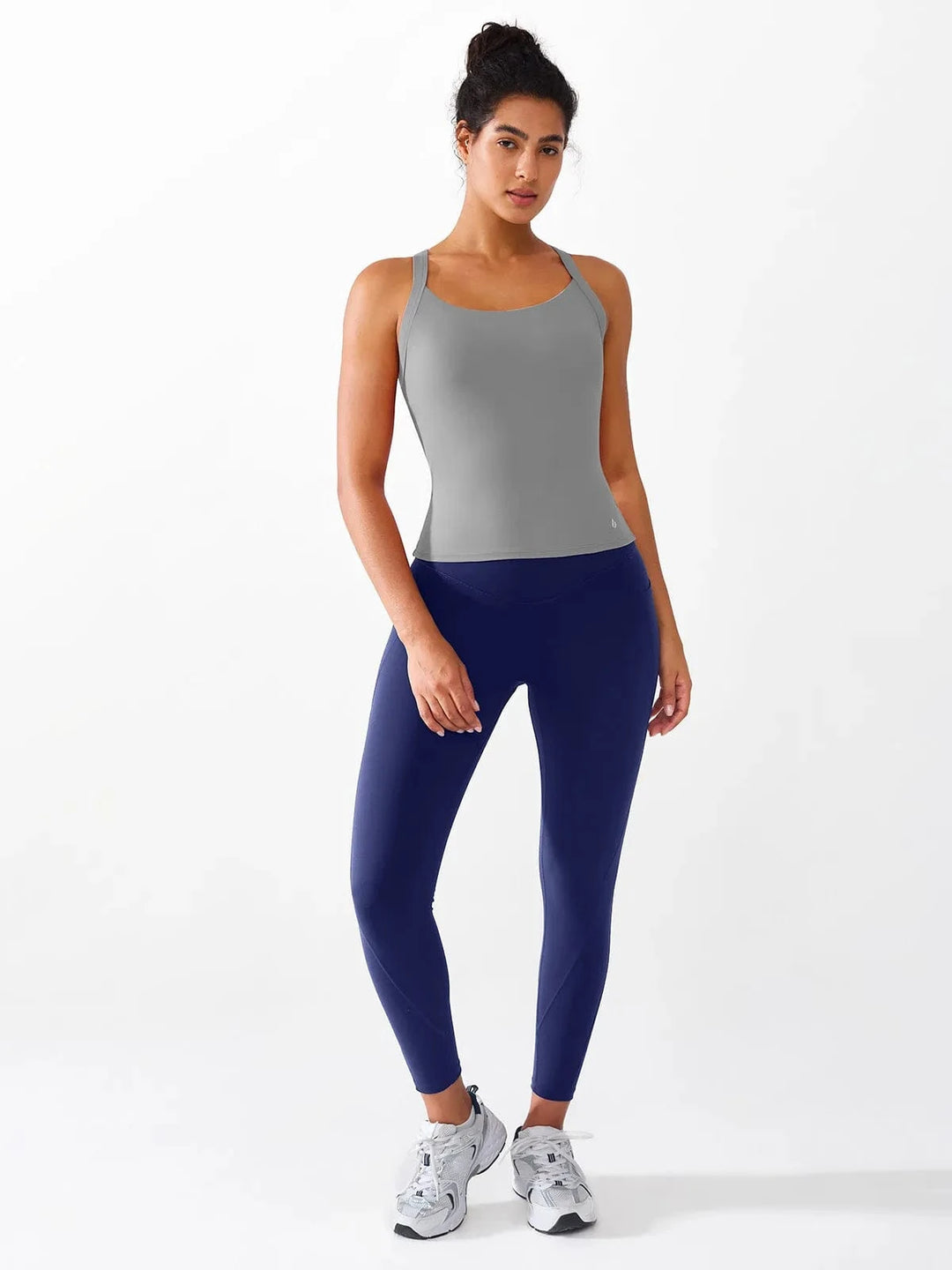 BRXL® Halter Buckle Tank Top with Shlef Bra For Low Impact Yoga