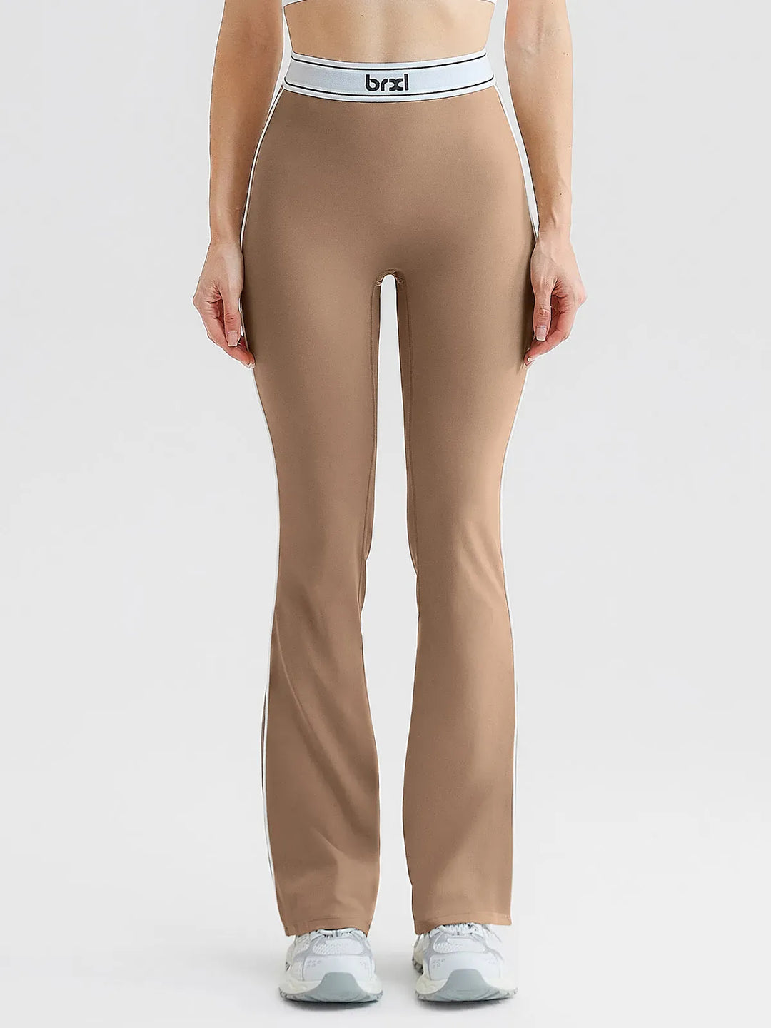 High-Waisted Butt Lift Contrast Piping Seamless Flare Leggings