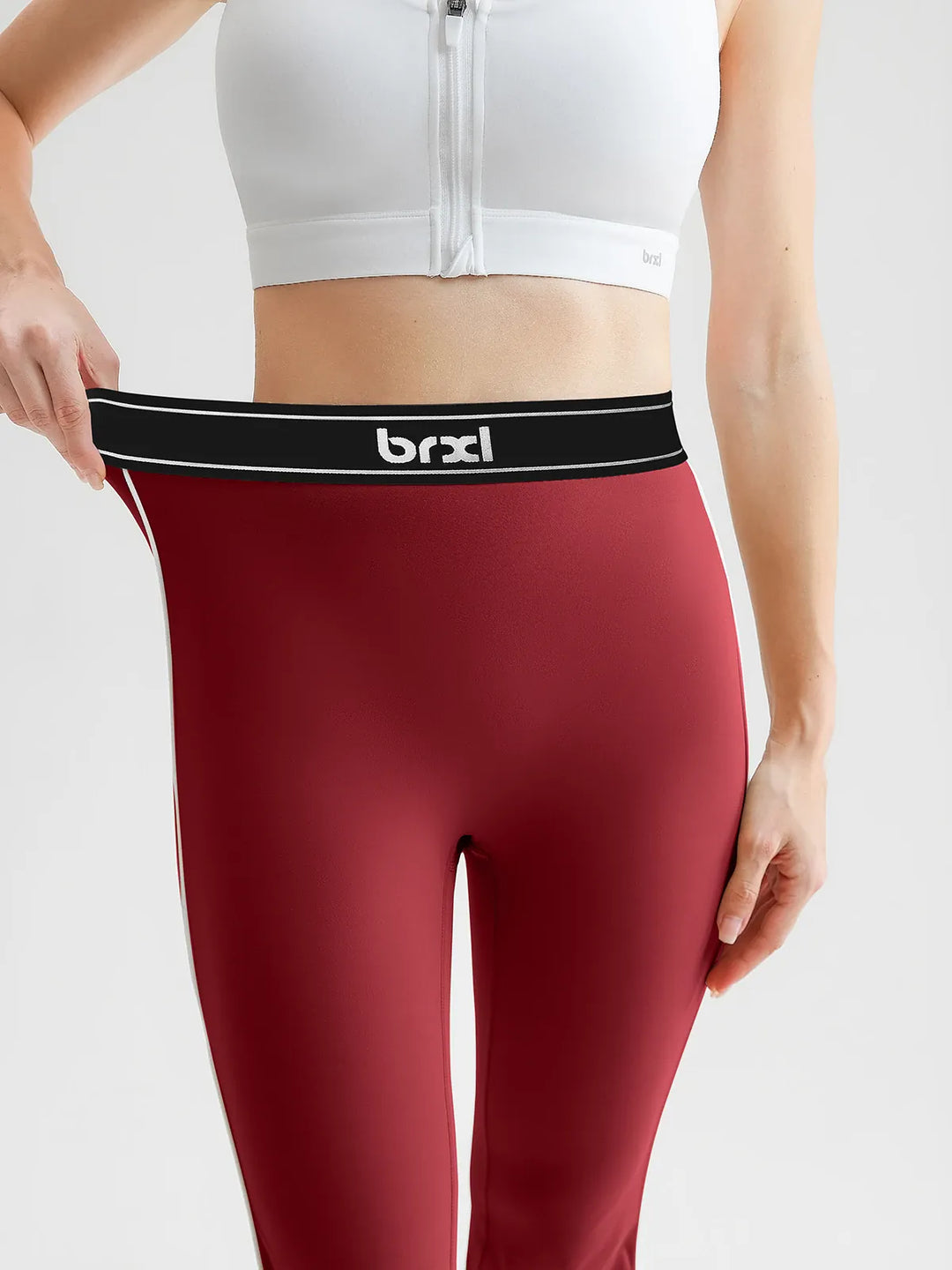 High-Waisted Butt Lift Contrast Piping Seamless Flare Leggings