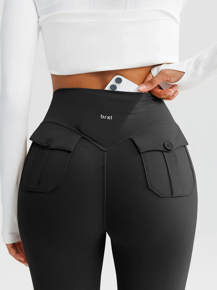 High-Waisted Hidden Scrunch Leggings with Cargo Pockets