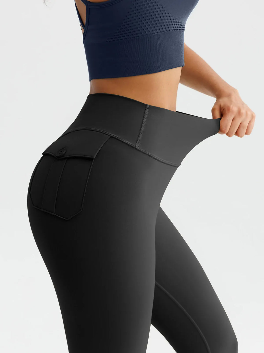 High-Waisted Hidden Scrunch Leggings with Cargo Pockets