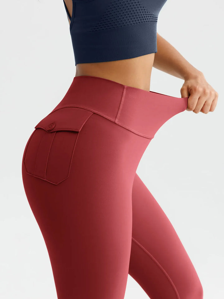 High-Waisted Hidden Scrunch Leggings with Cargo Pockets