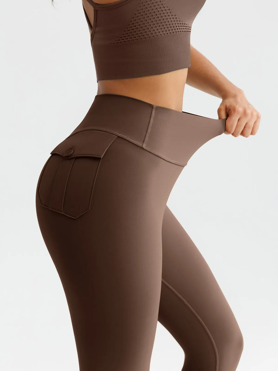 High-Waisted Hidden Scrunch Leggings with Cargo Pockets