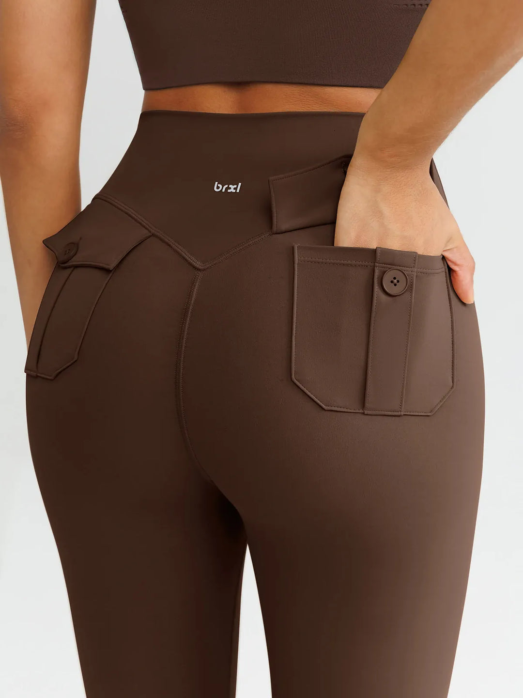 High-Waisted Hidden Scrunch Leggings with Cargo Pockets