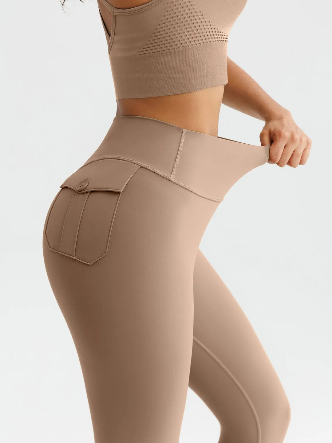 High-Waisted Hidden Scrunch Leggings with Cargo Pockets