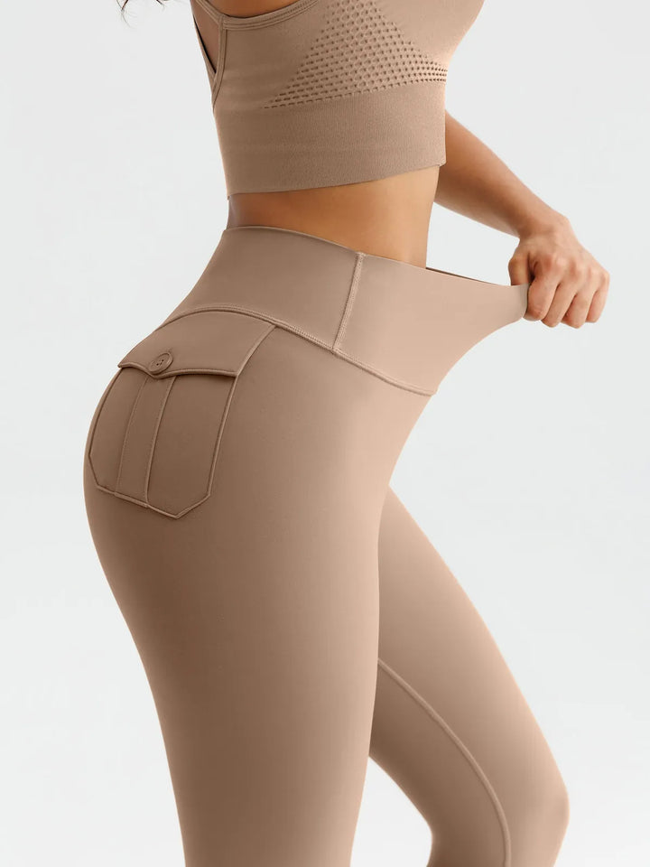 High-Waisted Hidden Scrunch Leggings with Cargo Pockets