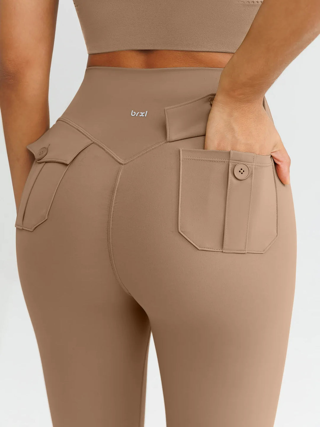 High-Waisted Hidden Scrunch Leggings with Cargo Pockets