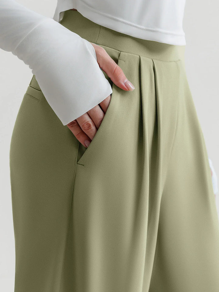 A model wearing a BRXL® High Waisted Straight Leg Commuter Pants With Pockets
