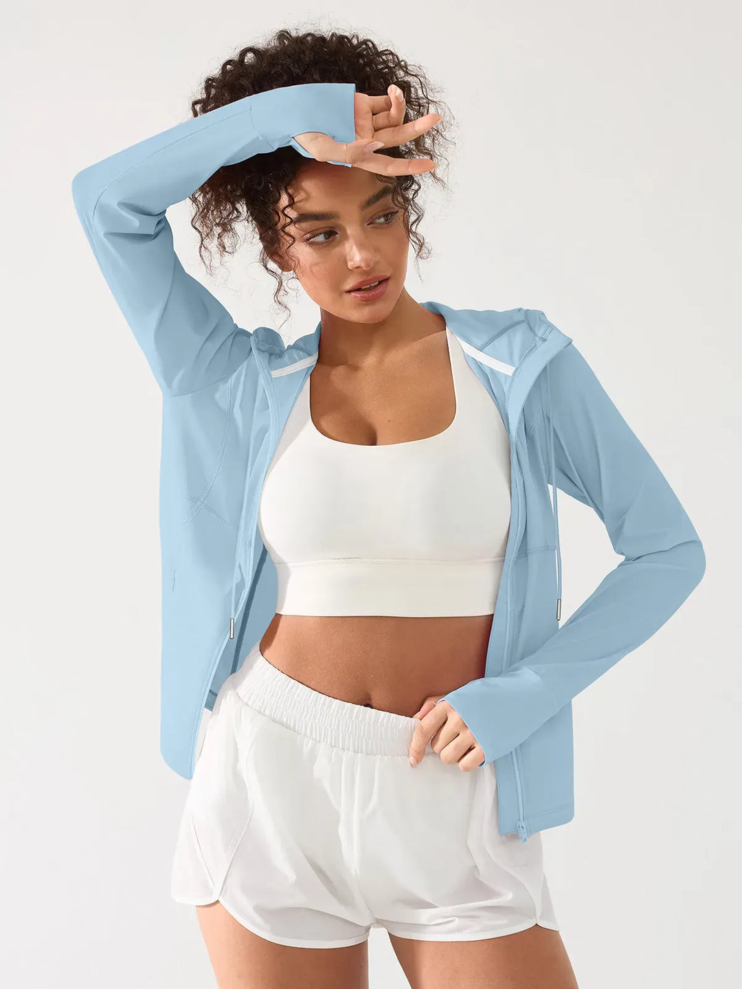 A model wearing a BRXL® Lightweight UV Protection Summer Jacket in