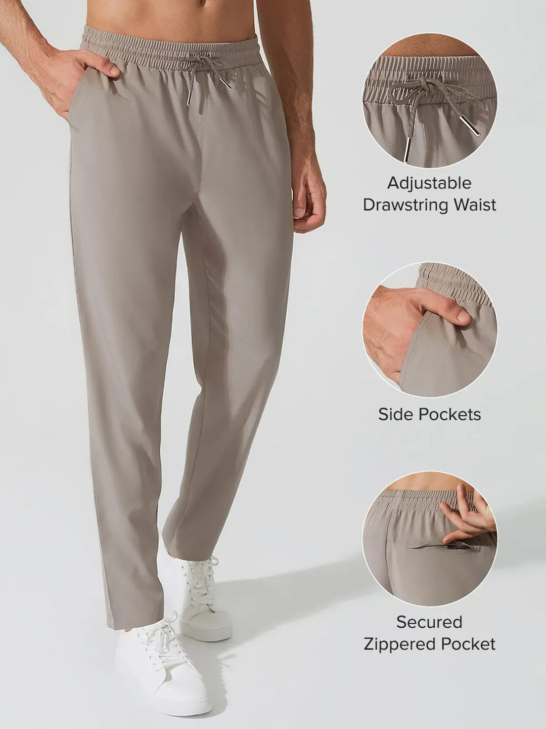 A model wearing a BRXL® Men’s  Adjustable Waist Tapered Activewear Joggers in