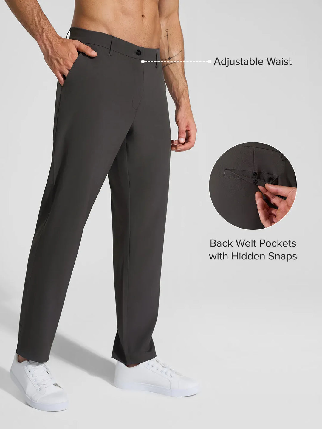A model wearing a BRXL® Men’s Straight Leg Golf Pants in