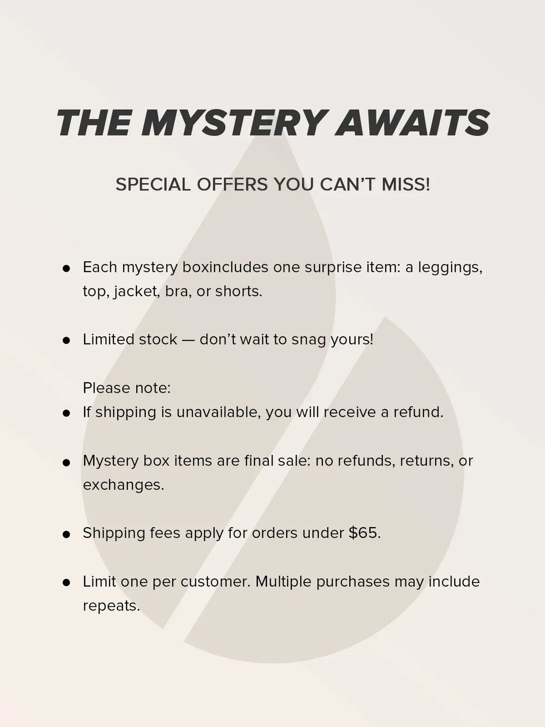 A model wearing a BRXL® Mystery Box: $7.99 for Activewear