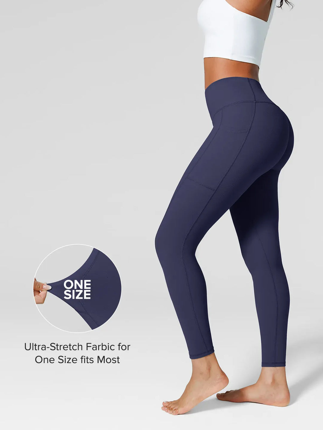 A model wearing a BRXL® One Size Fits Most Sporty High-Waisted Leggings in