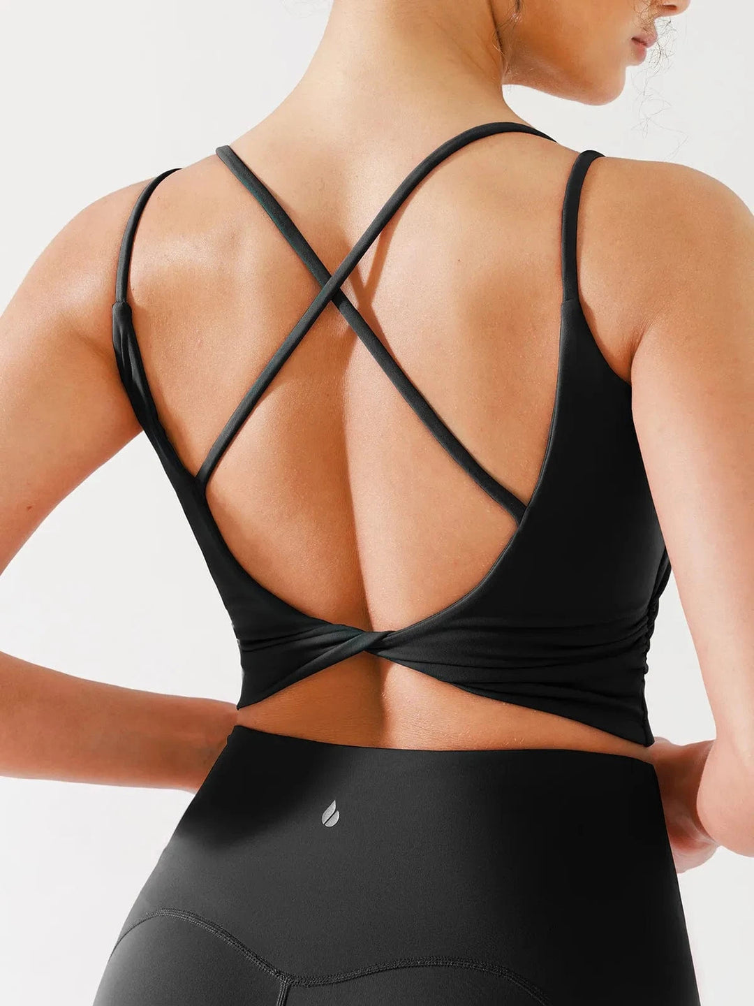BRXL® Black / XS Open Back Strappy Criss Cross Sports Bra