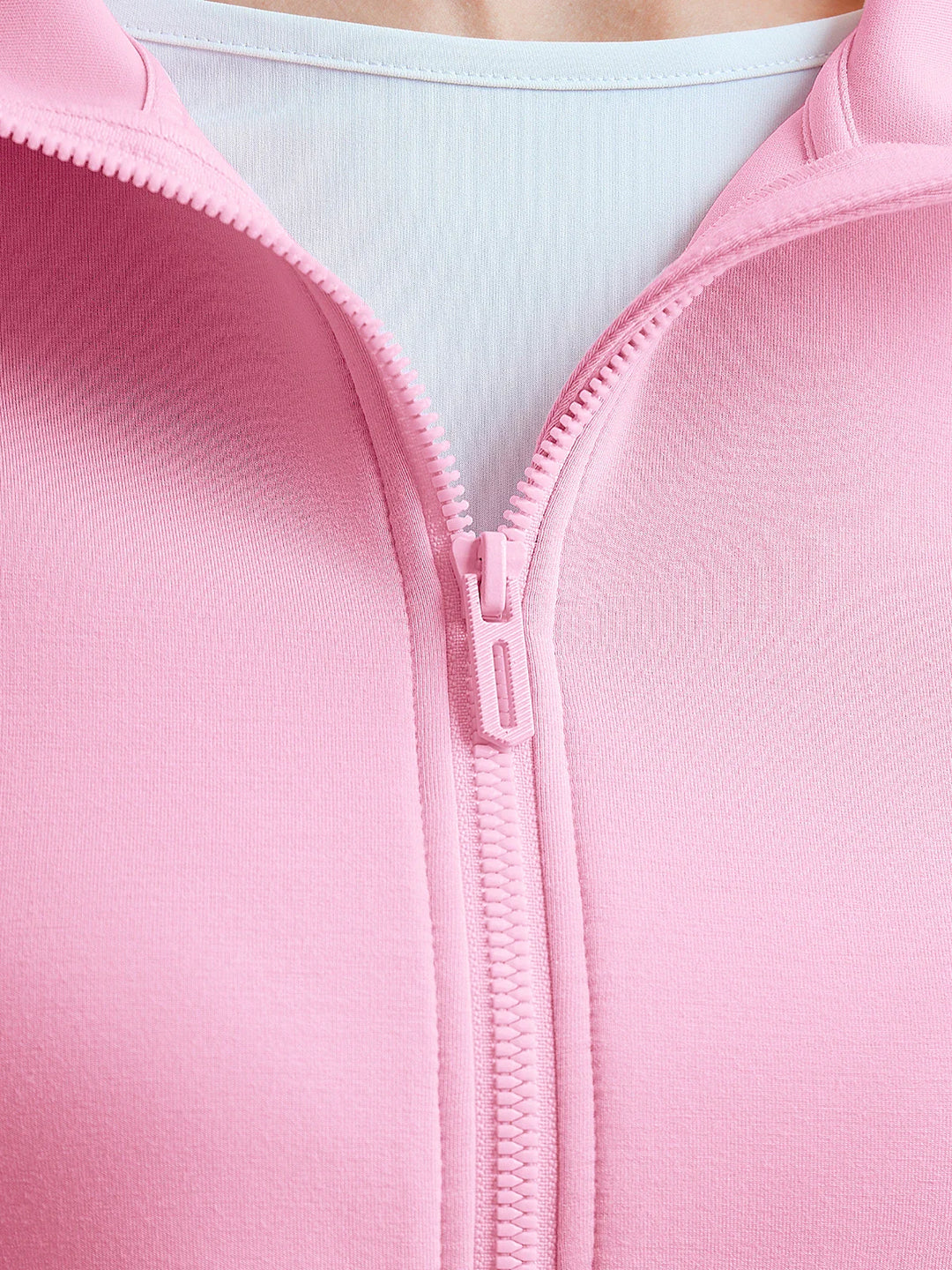 A model wearing a BRXL® Oversized Cropped Zip-Up Comfort Hoodie