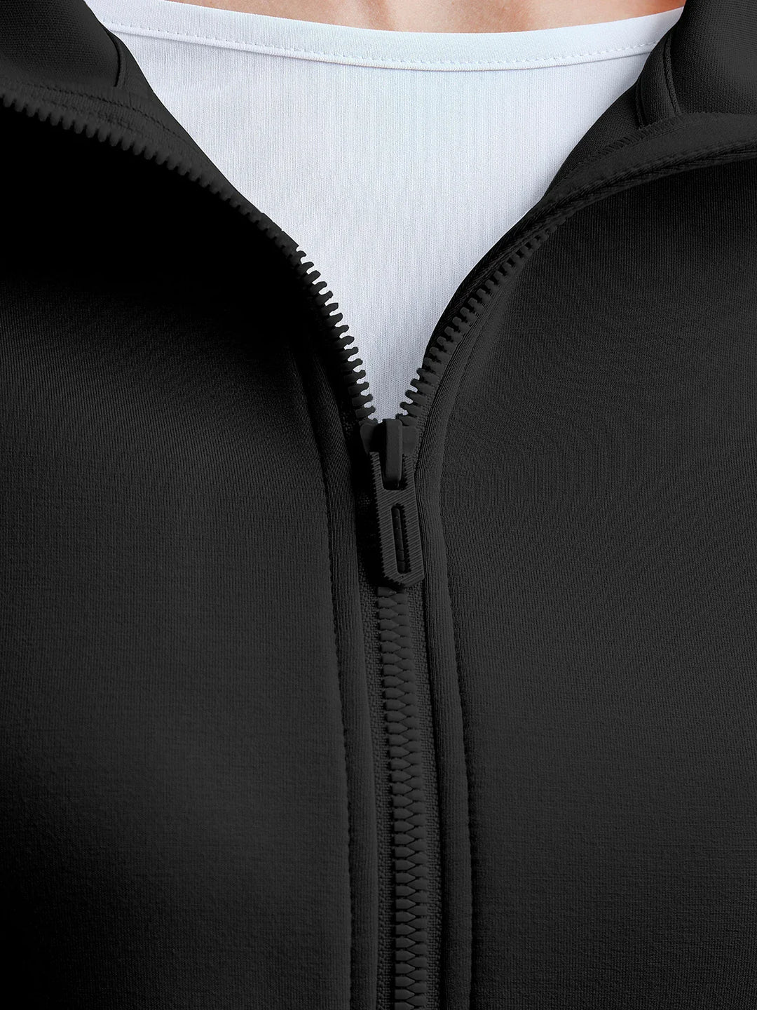 A model wearing a BRXL® Oversized Cropped Zip-Up Comfort Hoodie