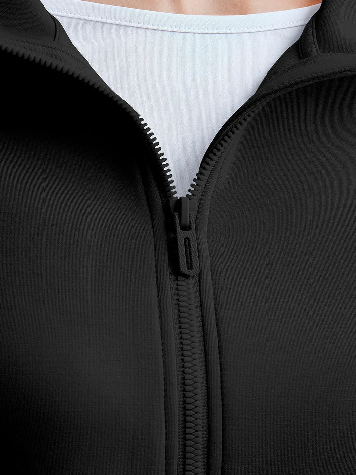 A model wearing a BRXL® Oversized Cropped Zip-Up Comfort Hoodie