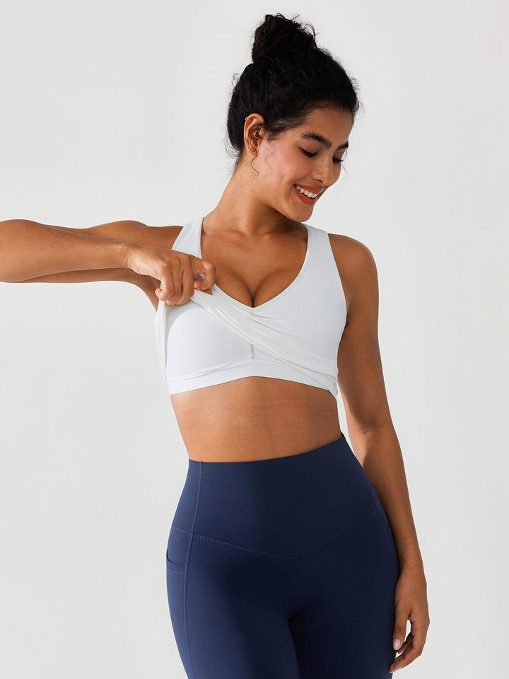 BRXL® Ruched Racerback Tank Top with Shelf Bra