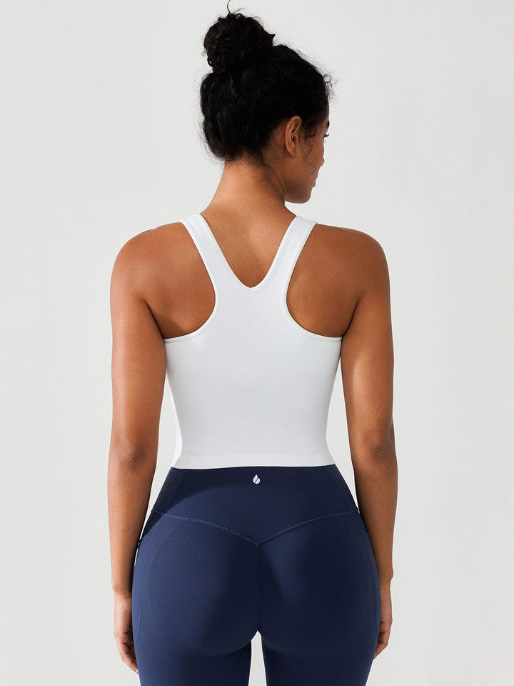 BRXL® Ruched Racerback Tank Top with Shelf Bra