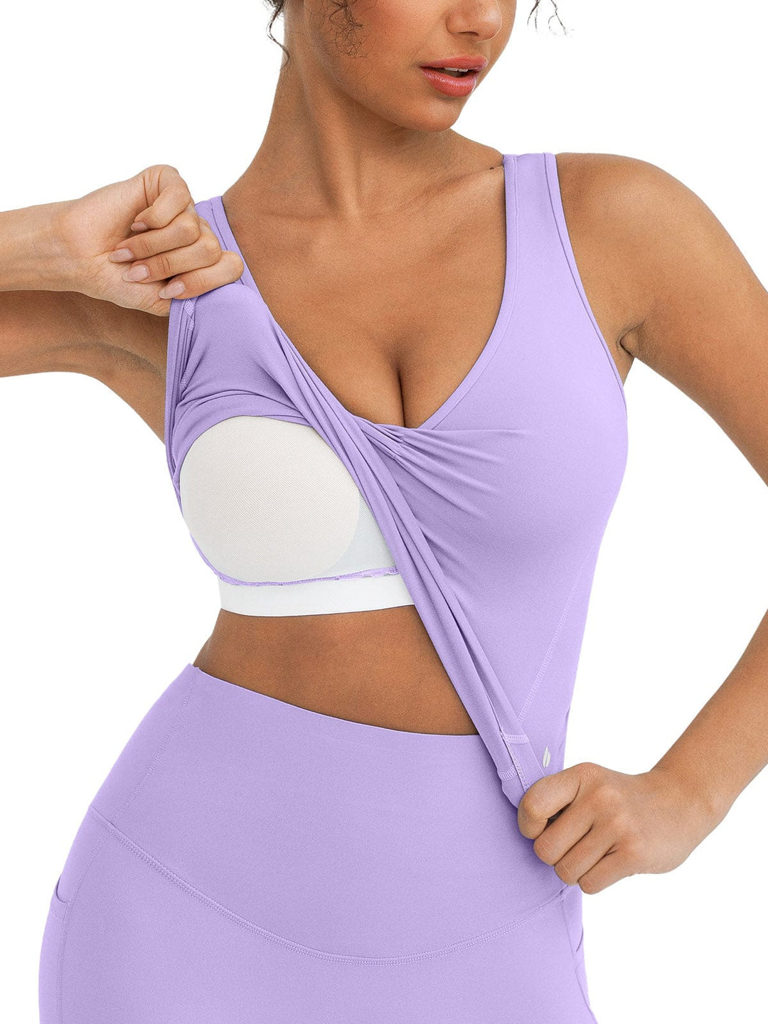 BRXL® Ruched Racerback Tank Top with Shelf Bra