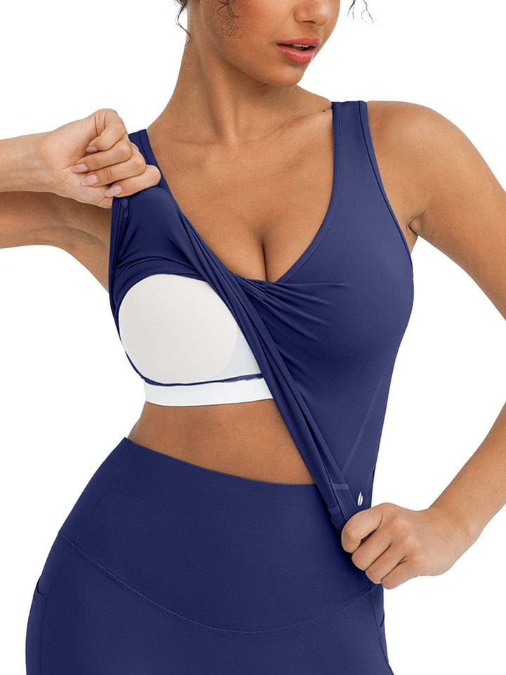 BRXL® Ruched Racerback Tank Top with Shelf Bra
