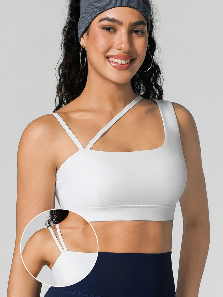 A model wearing a BRXL® Seamless Dual Style Square Neckline Sports Bra