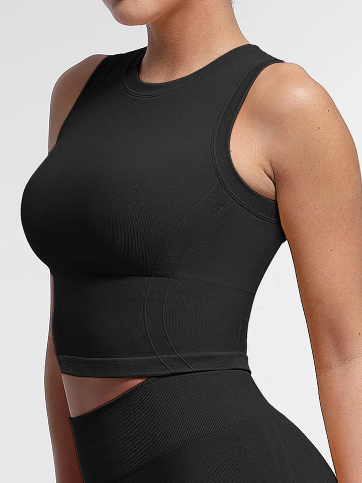 Seamless High Neck Supportive Sports Top