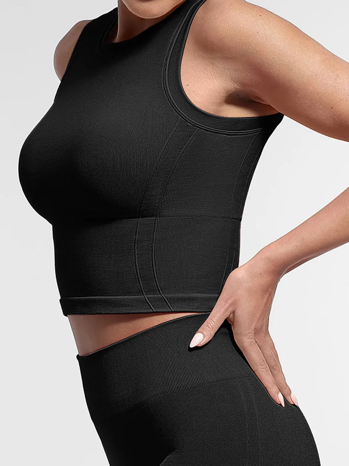 Seamless High Neck Supportive Sports Top