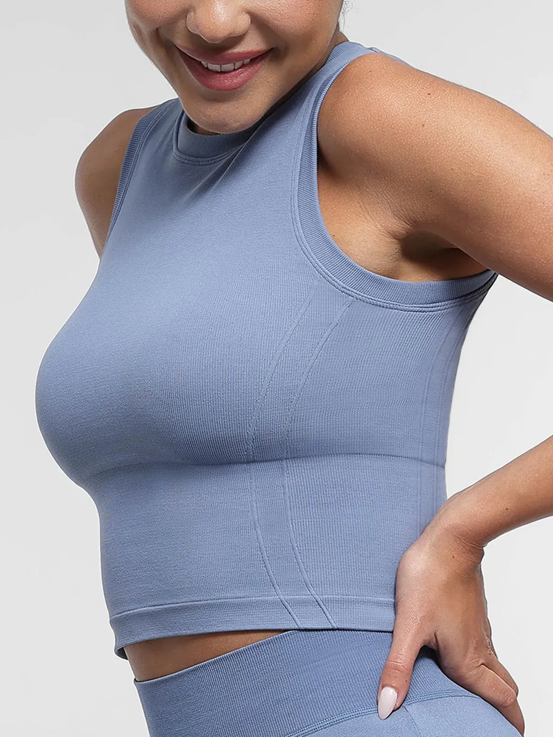 Seamless High Neck Supportive Sports Top