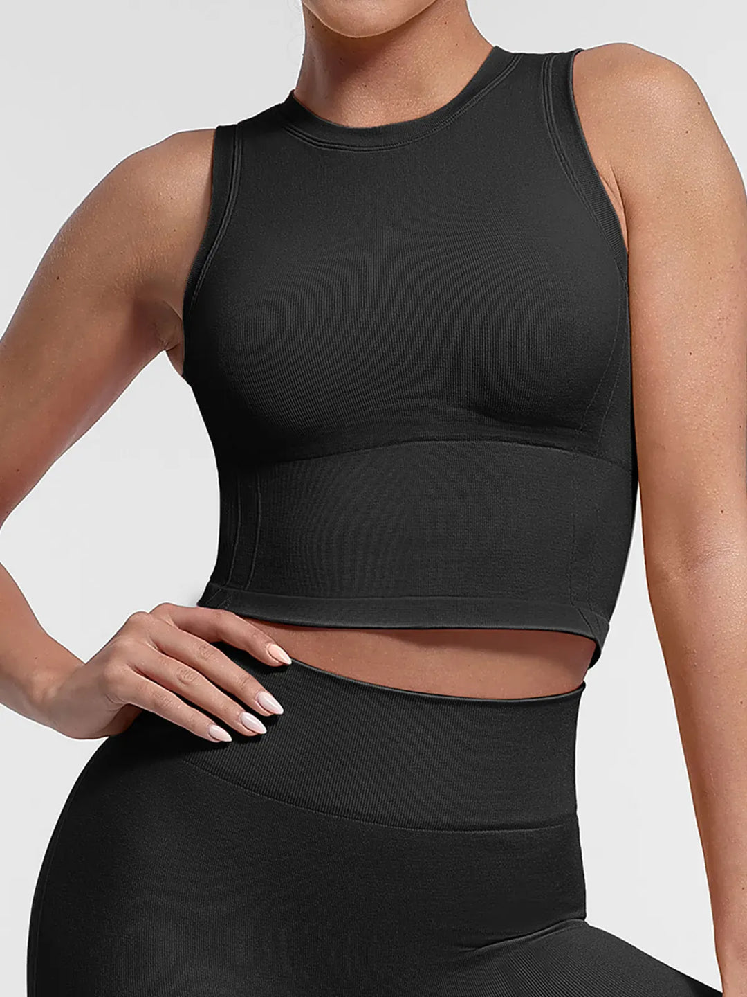 Seamless High Neck Supportive Sports Top