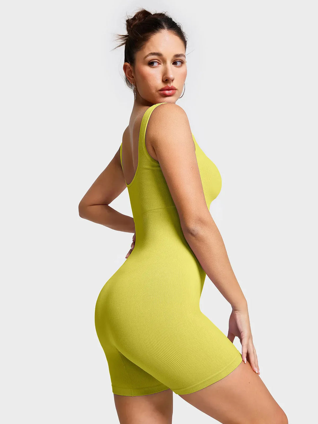 Seamless Square Neck Smoothing Sport Romper