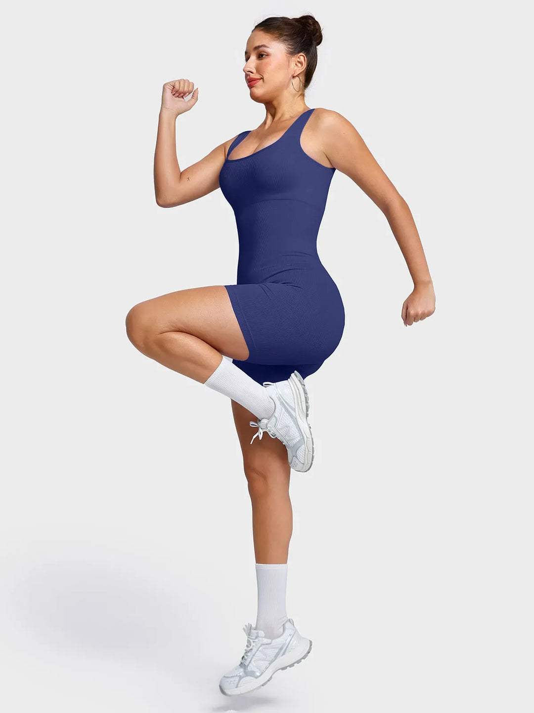 Seamless Square Neck Smoothing Sport Romper