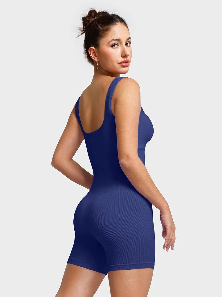 Seamless Square Neck Smoothing Sport Romper