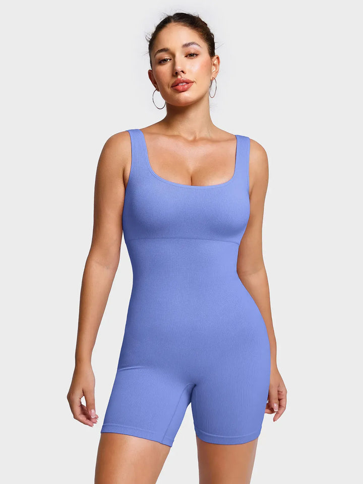 Seamless Square Neck Smoothing Sport Romper