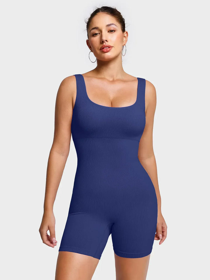 Seamless Square Neck Smoothing Sport Romper