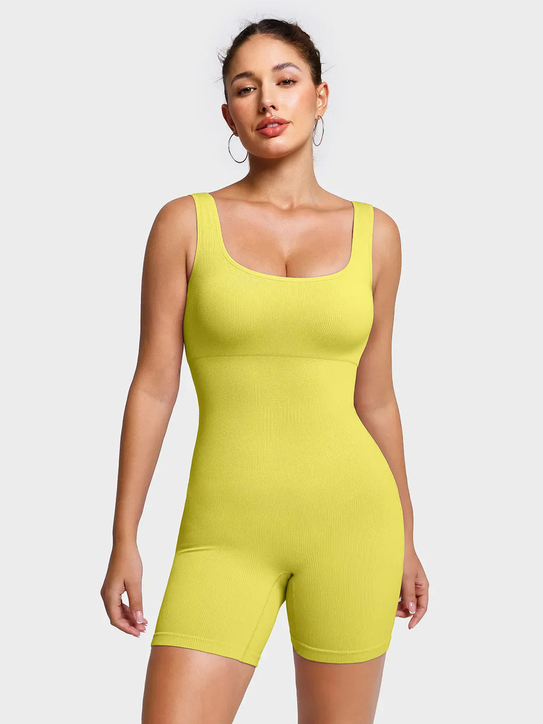 Seamless Square Neck Smoothing Sport Romper