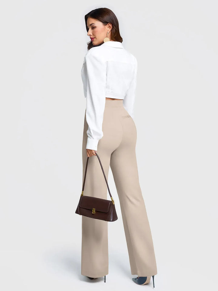 Shapewear Executive High Waisted Ponte Wide-Leg Pants