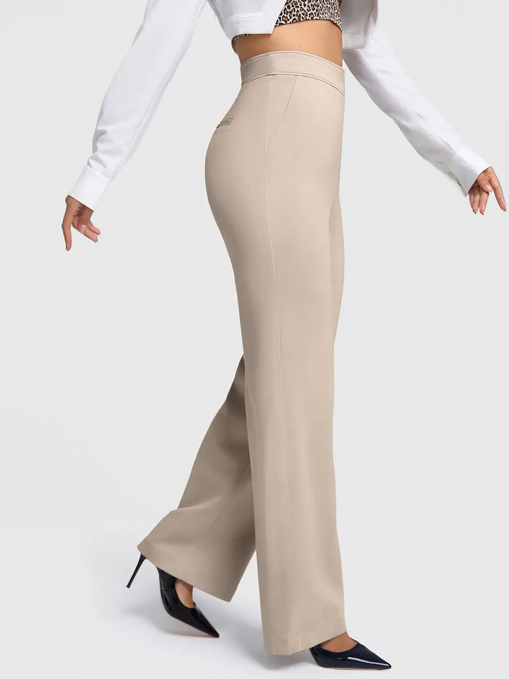 Shapewear Executive High Waisted Ponte Wide-Leg Pants
