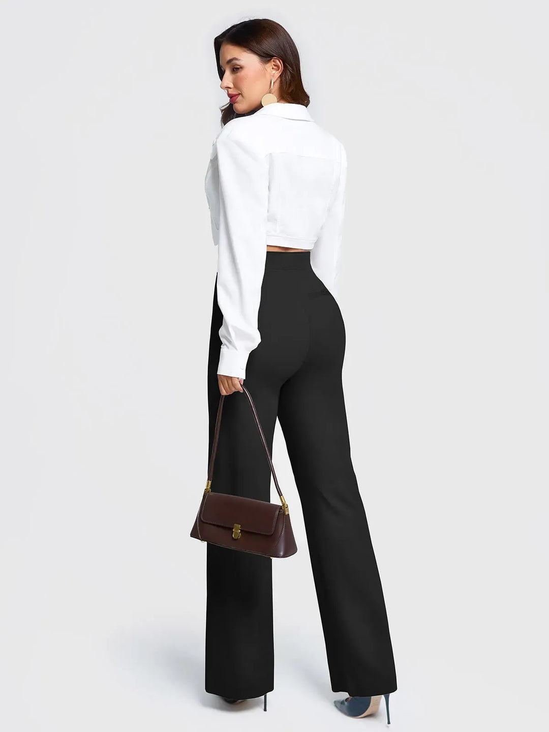 Shapewear Executive High Waisted Ponte Wide-Leg Pants