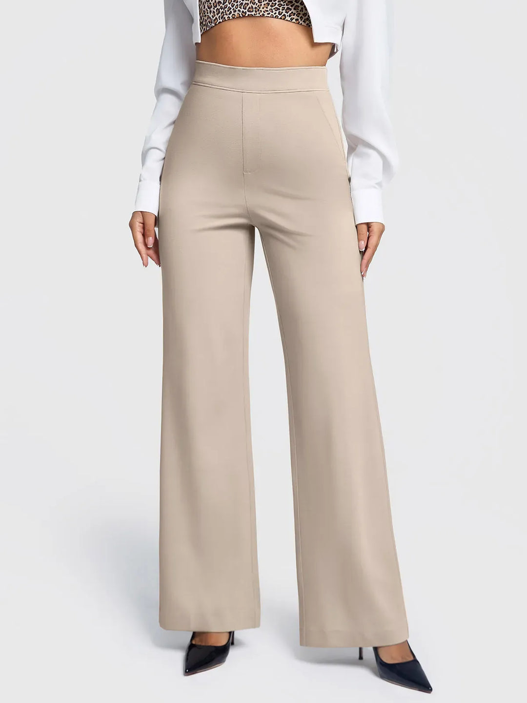 Shapewear Executive High Waisted Ponte Wide-Leg Pants