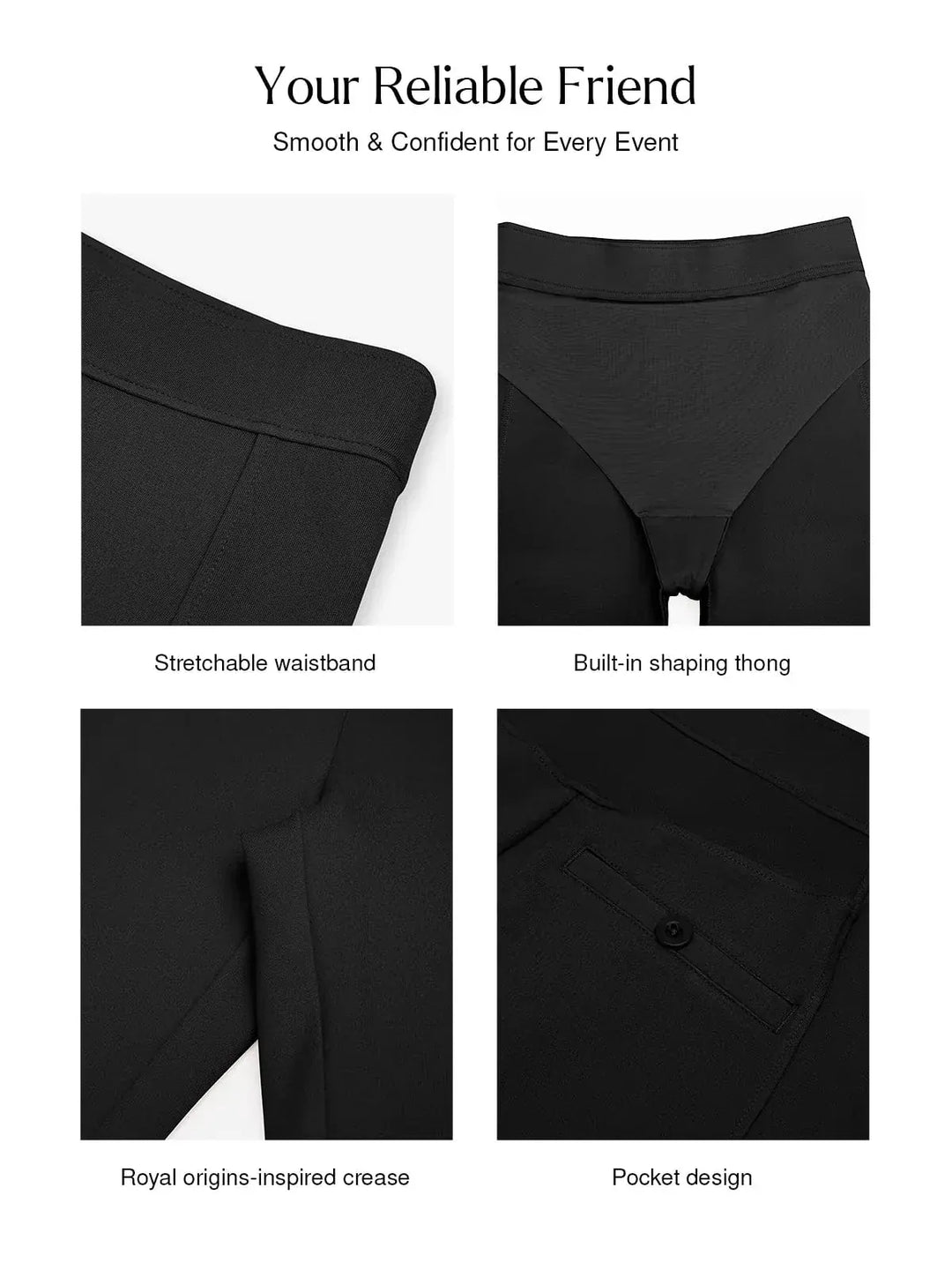 A model wearing a BRXL® Shapewear Freedom Tummy Control Ponte Flare-Leg Pants in