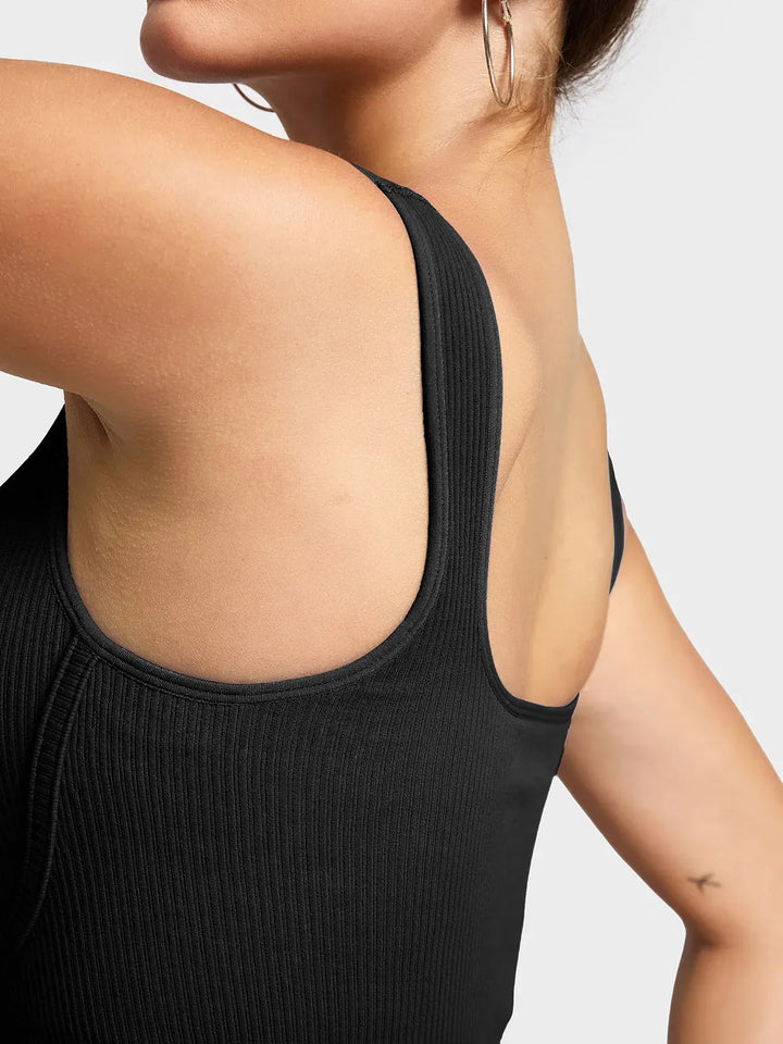 Shapewear Seamless Rib V-Neck Romper