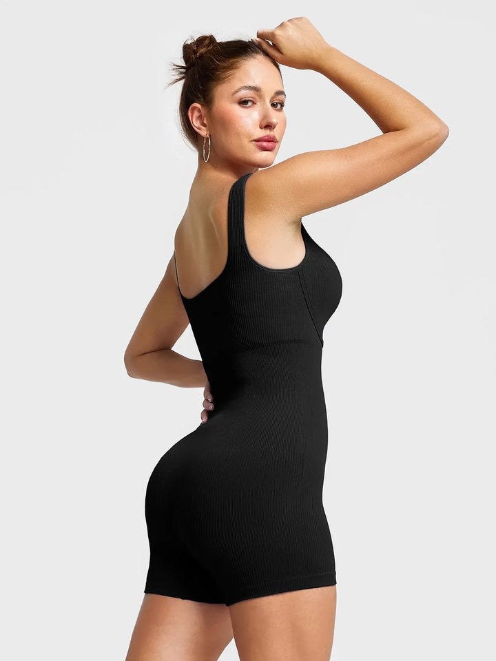 Shapewear Seamless Rib V-Neck Romper